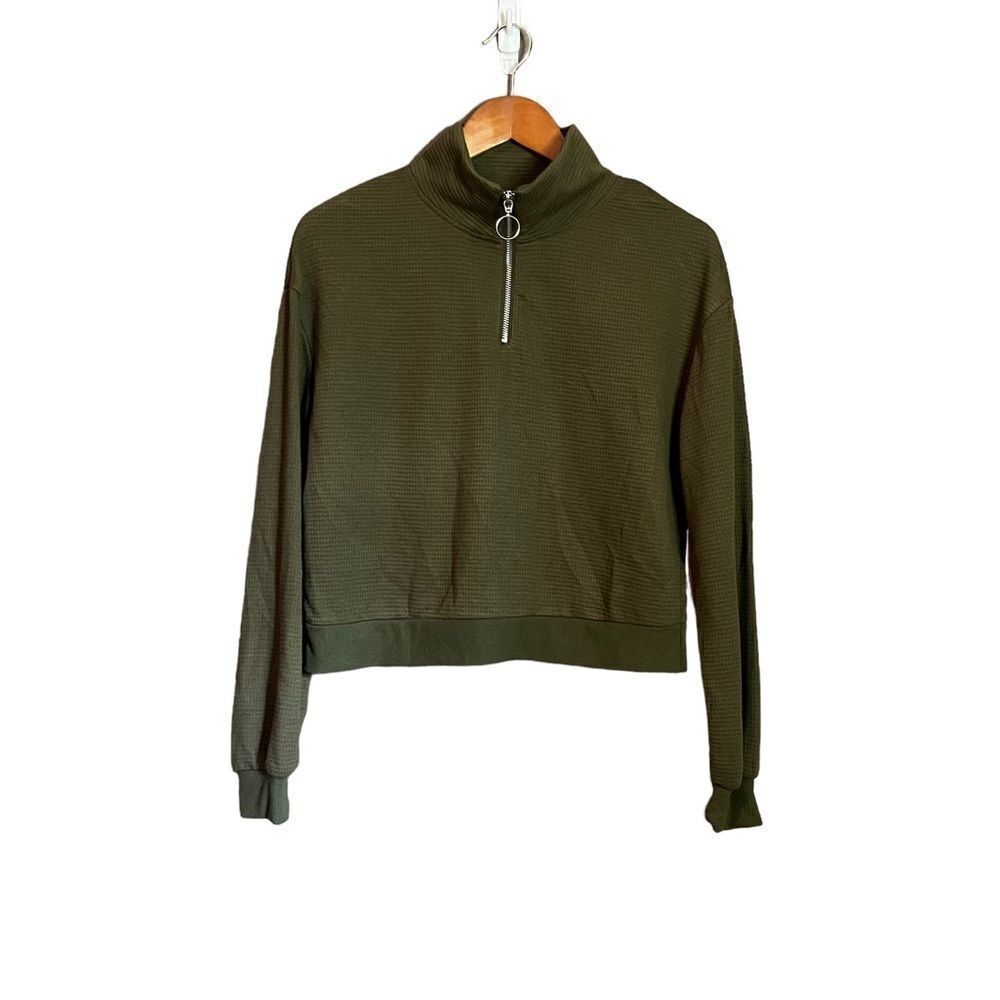 NWT! Crave‎ game  green eagle quarter zip sweater